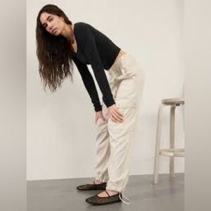 Athleta high rise celestial utility pant cream XS NWT